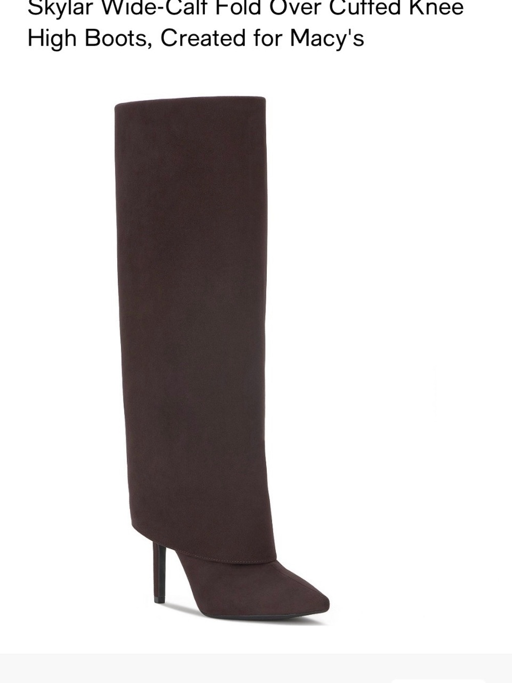 INC International Concepts Dark Brown Over-the-Knee Fold-Over Boots